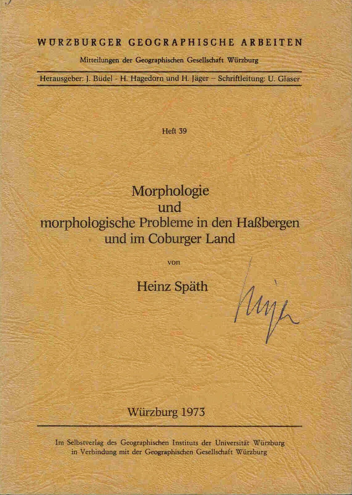 Späth, H.: Morphologie und morphologische Probleme in den Haßbergen und im Coburger Land.