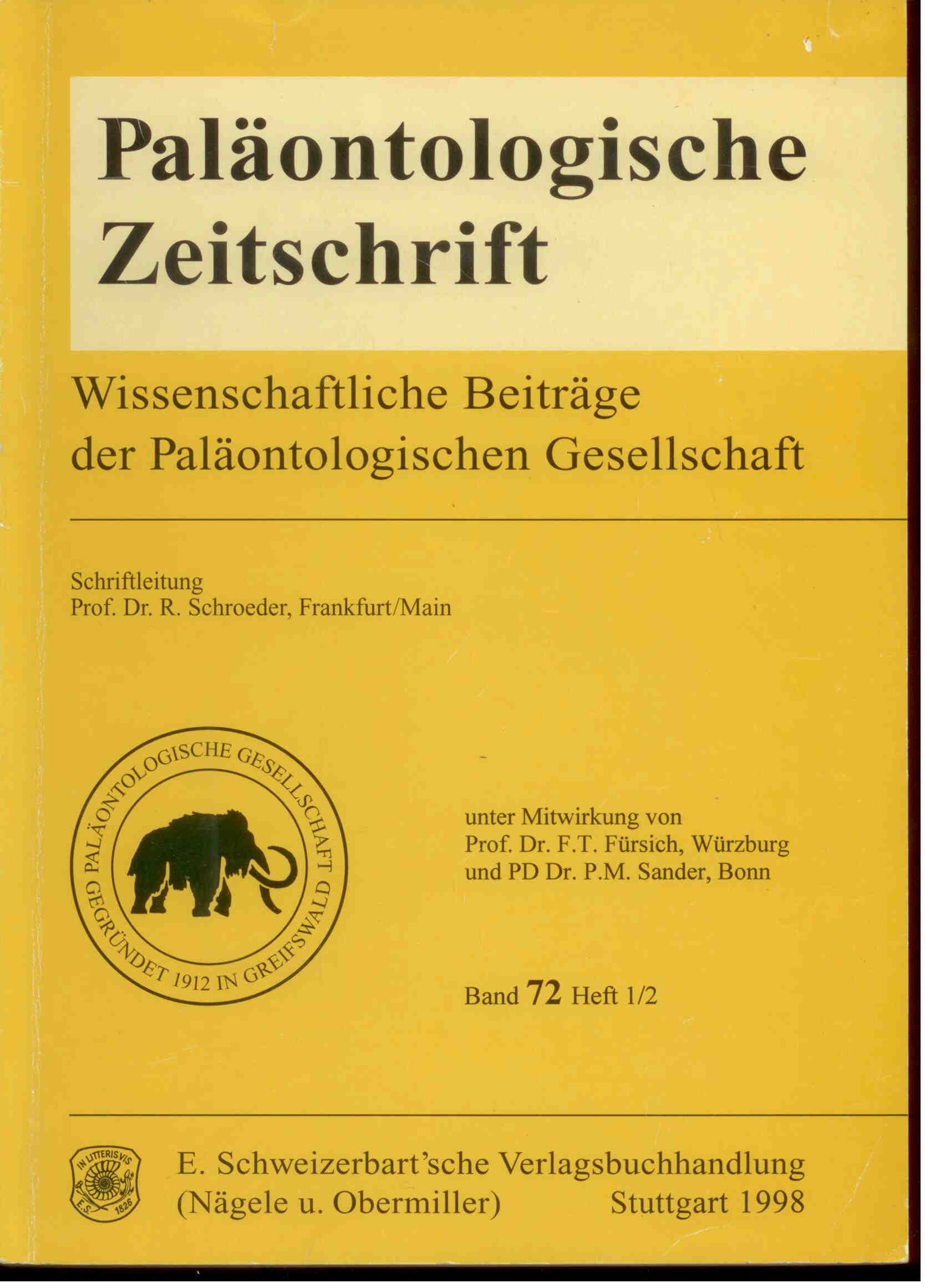 Schroeder, R. (Hrsg.): Paläontologische Zeitschrift 1998 Band.72, Heft .1 / 2  