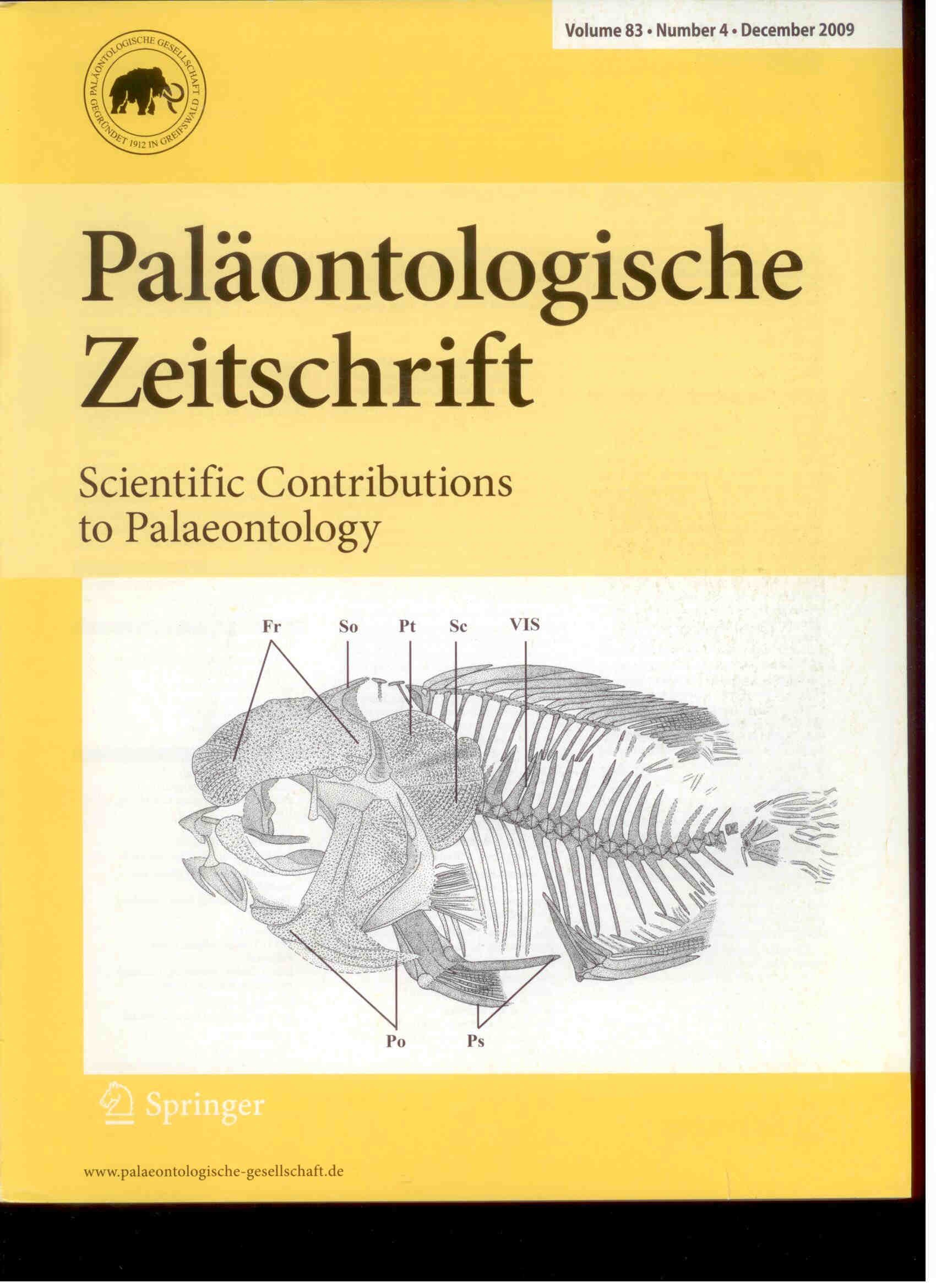Rauhut, O. (Hrsg.): Paläontologische Zeitschrift Volume 83, Number 4, December 2009
