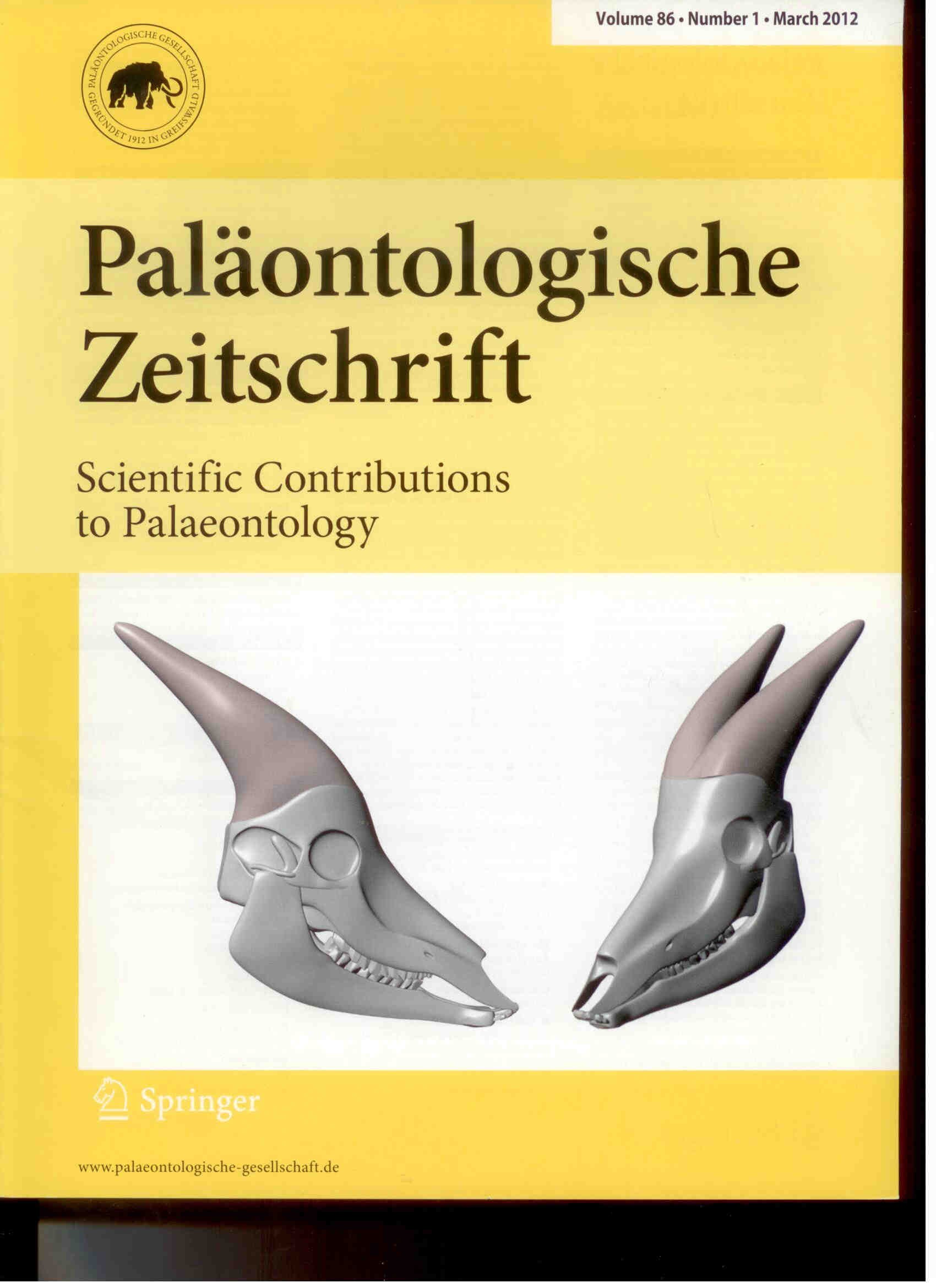 Rauhut, O. (Hrsg.): Paläontologische Zeitschrift Volume 86, Number 1, March 2012