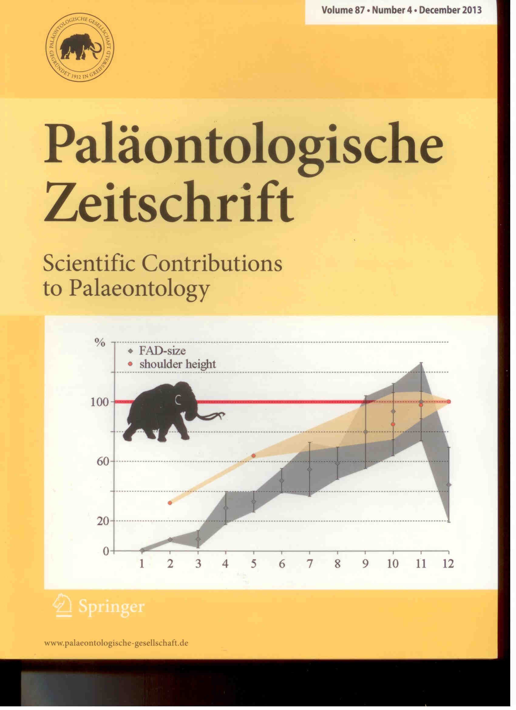 Rauhut, O. (Hrsg.): Paläontologische Zeitschrift Volume 87, Number 4, March 2013