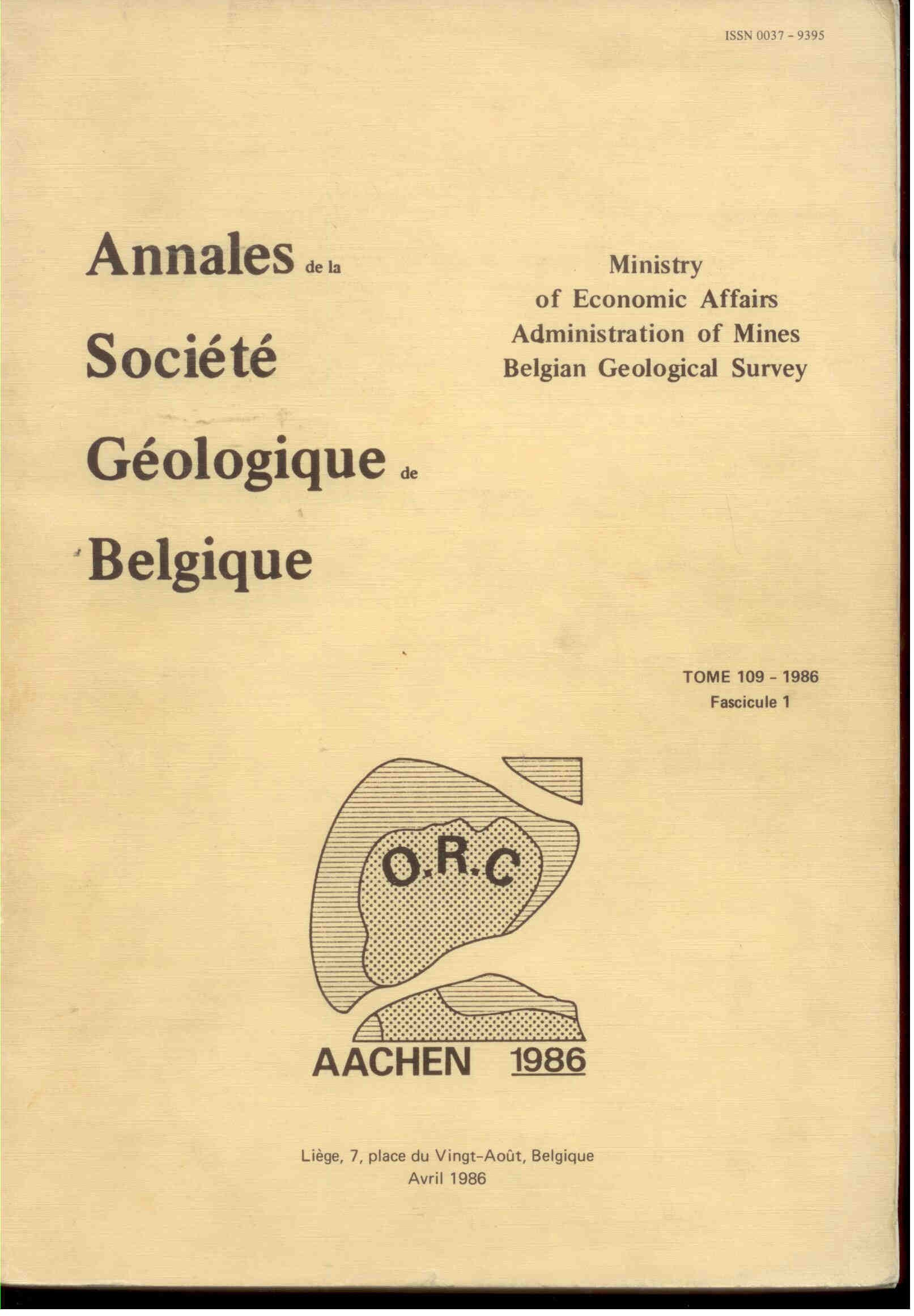 Bless, J.M.: Annales de la Société géologique de Belgique