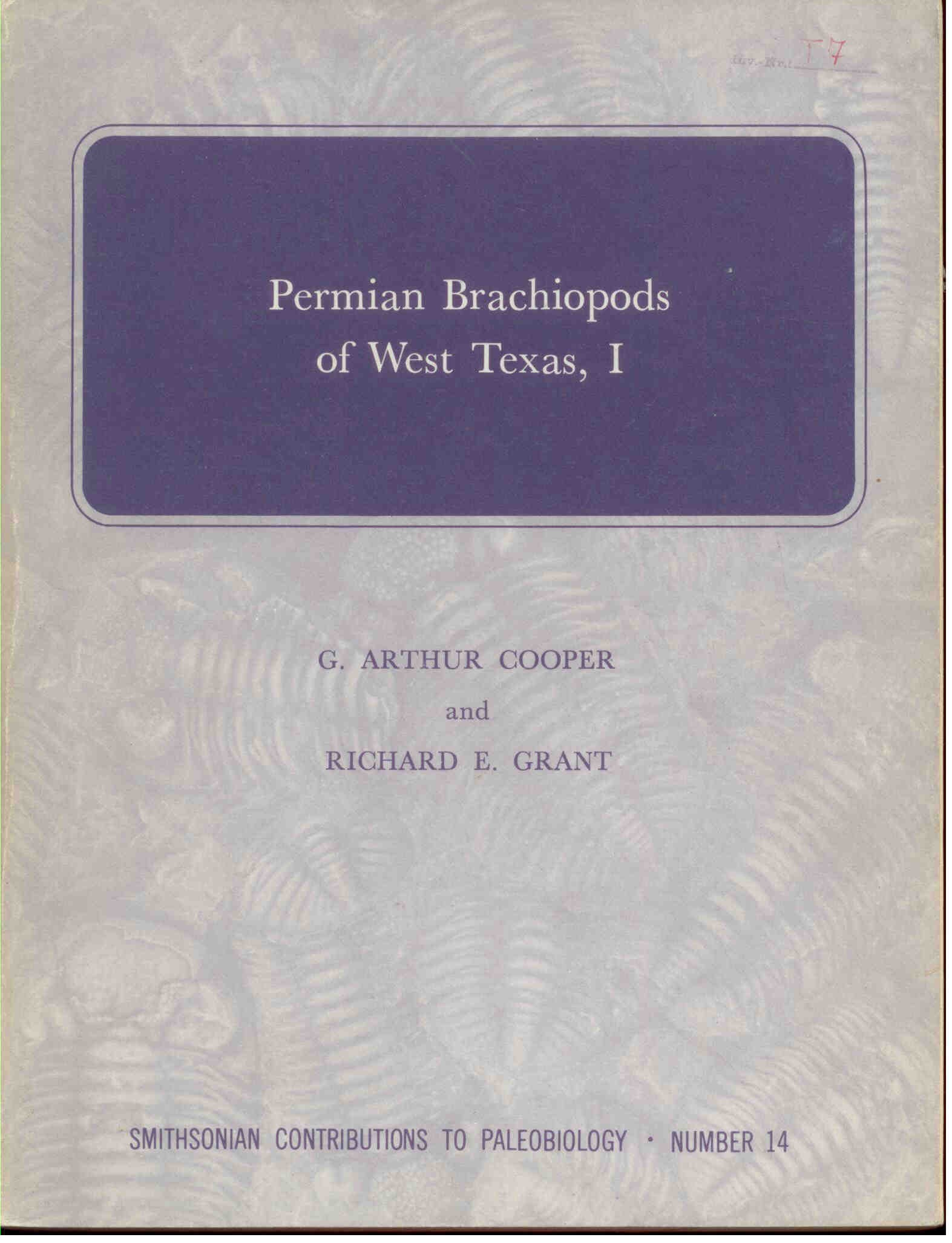 Cooper, G.A.: Permian Brachiopods of West Texas, I