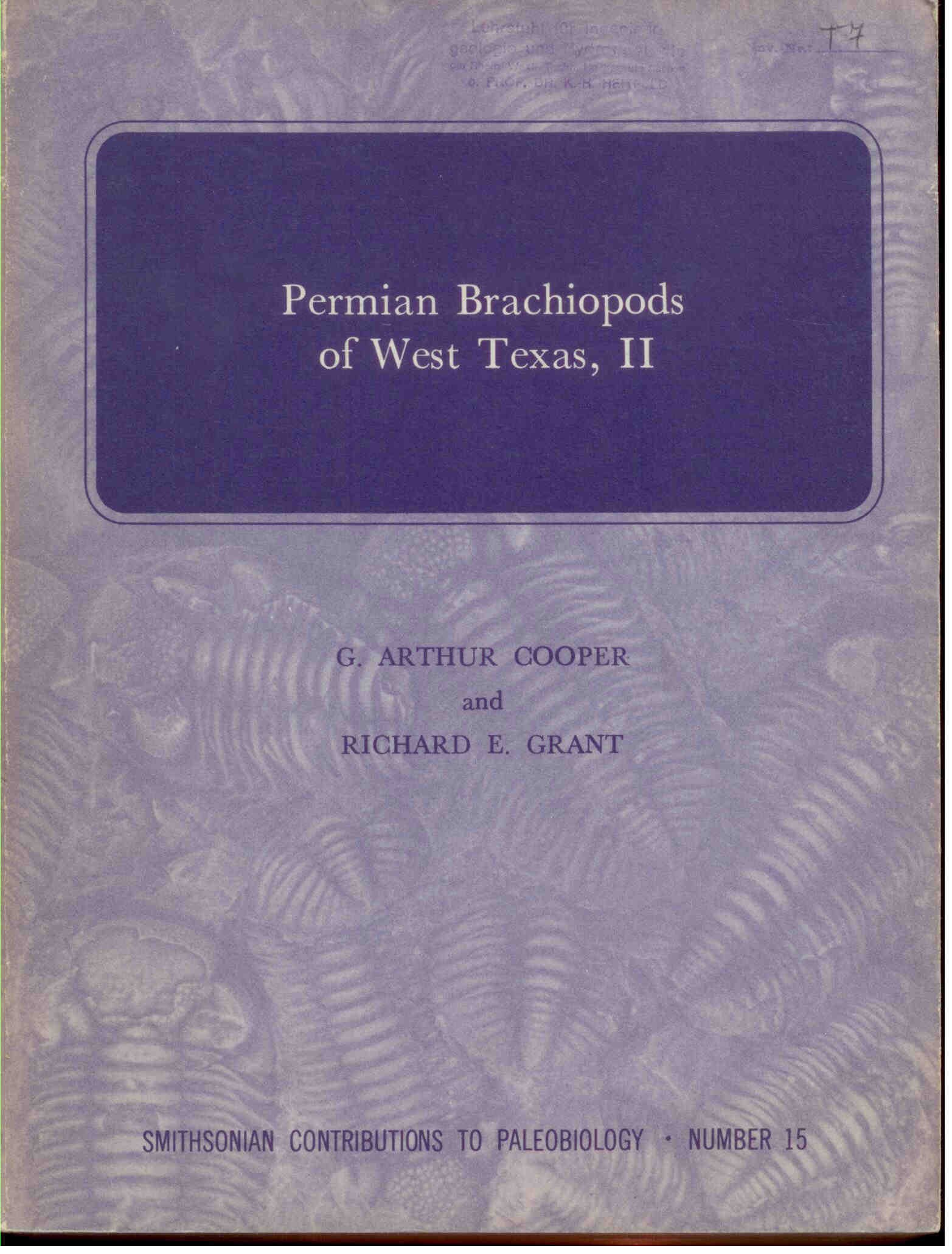 Cooper, G.A.: Permian Brachiopods of West Texas, II