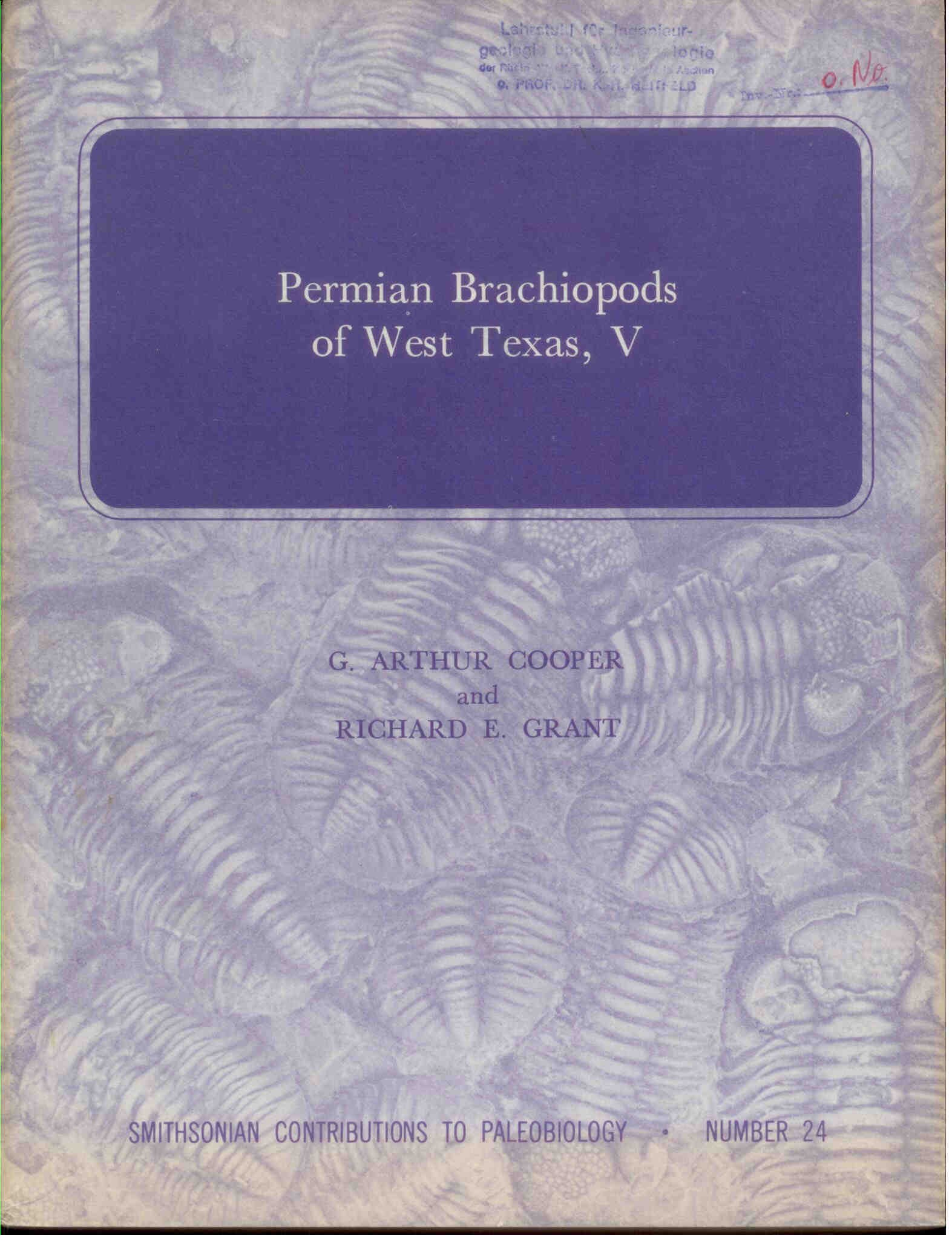 Cooper, G.A.: Permian Brachiopods of West Texas, V.