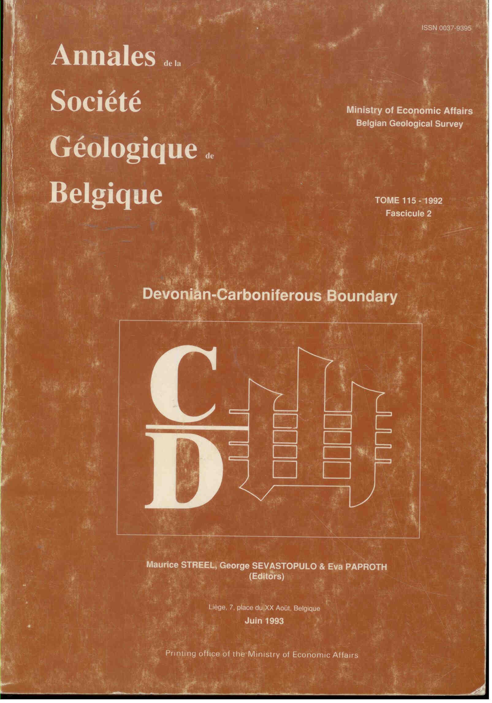 Streel, M.: Annales de la Société Géologique de Belgique Tome 115 anno 1992 fascicule 2