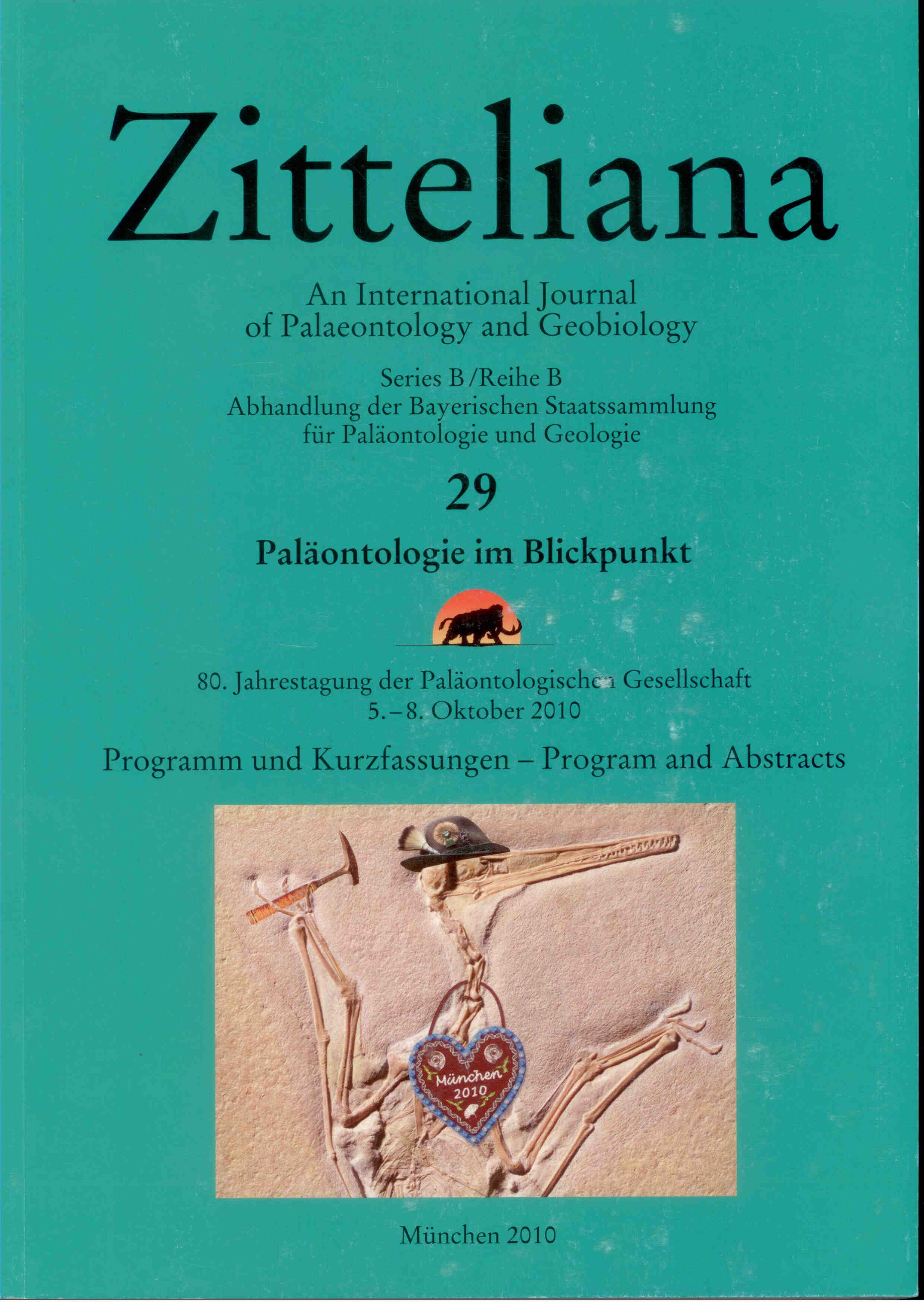 Wörheide G.: Paläontologie im Blickpunkt. 80. Jahrestagung der Paläontologischen Gesellschaft 5.-8. Oktober 2010.  ZITTELIANA 29